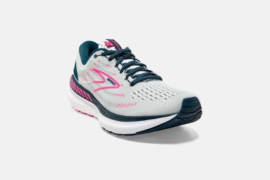 Brooks Glycerin GTS 19 Road Running Shoes - Womens - White/Pink - SG6397820